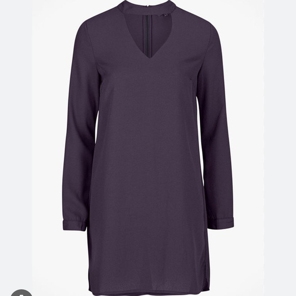NWT Vero Moda Chiara LS Choker Dress Nightshade - Picture 2 of 10